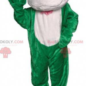 Groene en witte kikker mascotte. Kikker kostuum - Redbrokoly.com